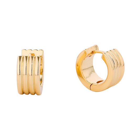 Triple Line Huggie Earring