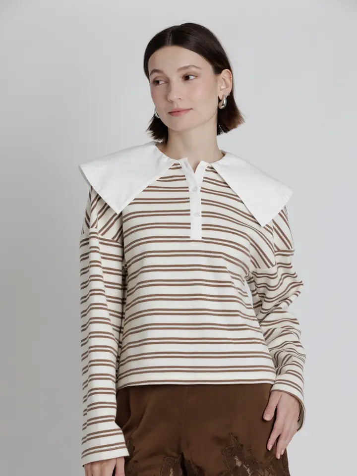 Ona Oversized Collar Polo Shirt