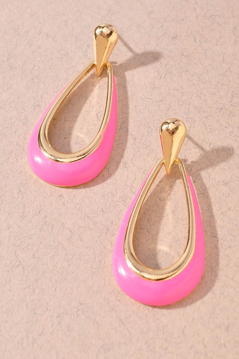 Colored Tear Drop Earrings