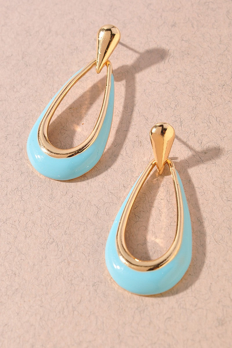 Colored Tear Drop Earrings
