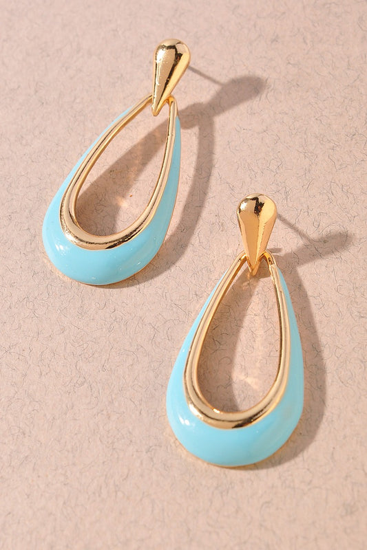 Colored Tear Drop Earrings