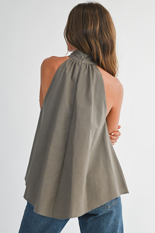 High Neck Flowy Halter Top