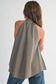 High Neck Flowy Halter Top