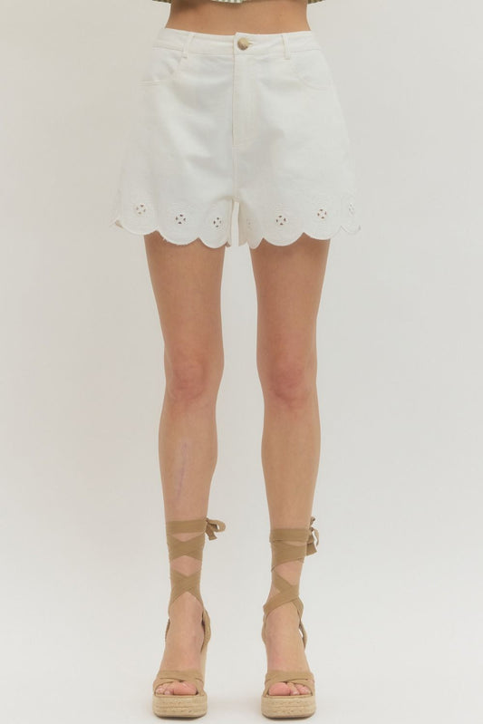 Scallop Hem Shorts