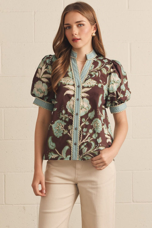Fannie Floral Short Sleeve Top