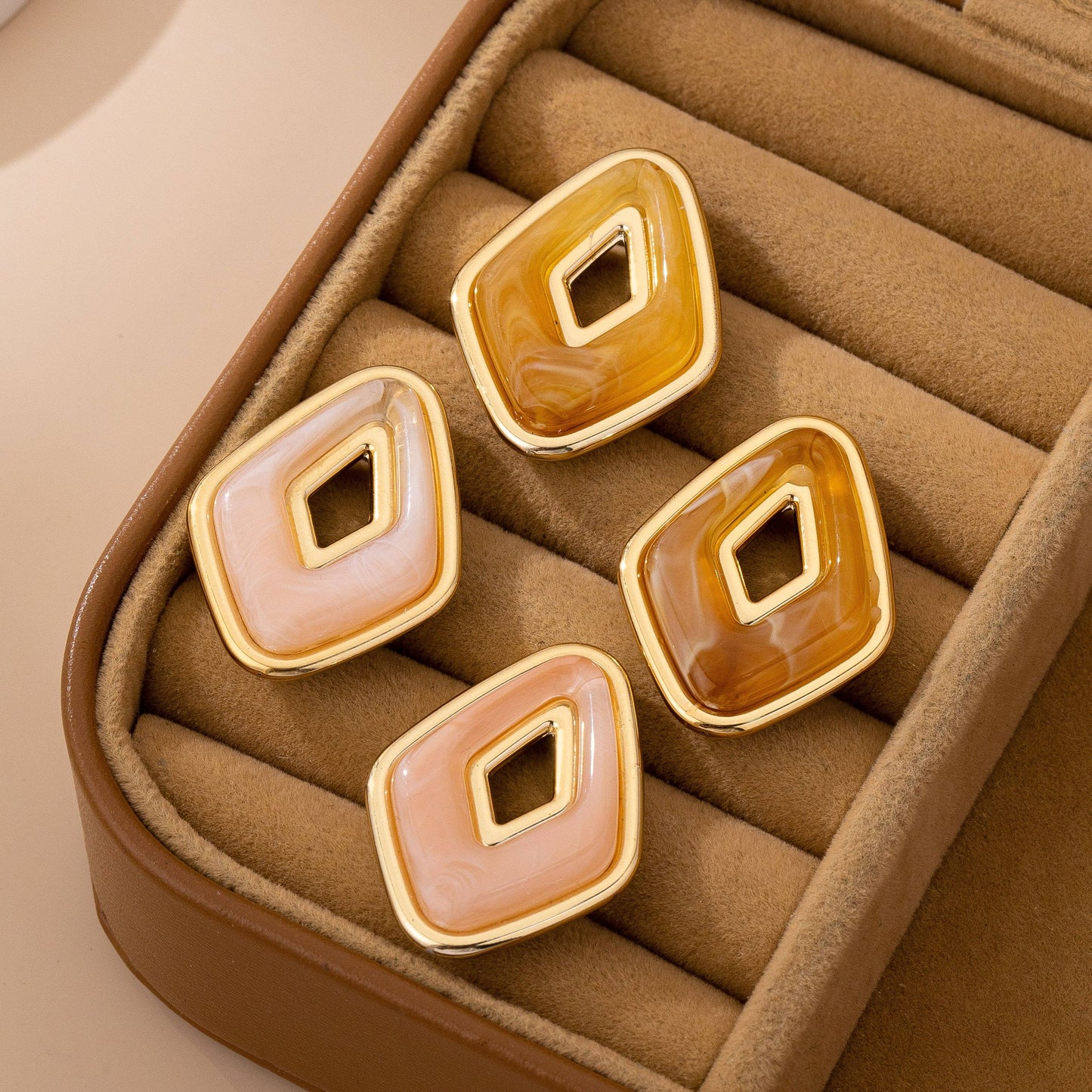 Enamel Stud Earrings