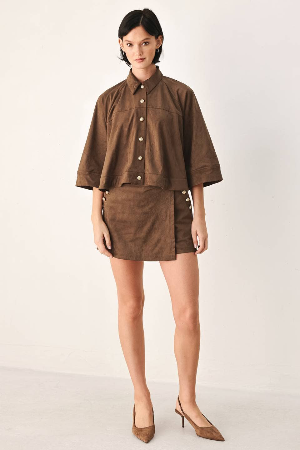 Espresso Suede Skort