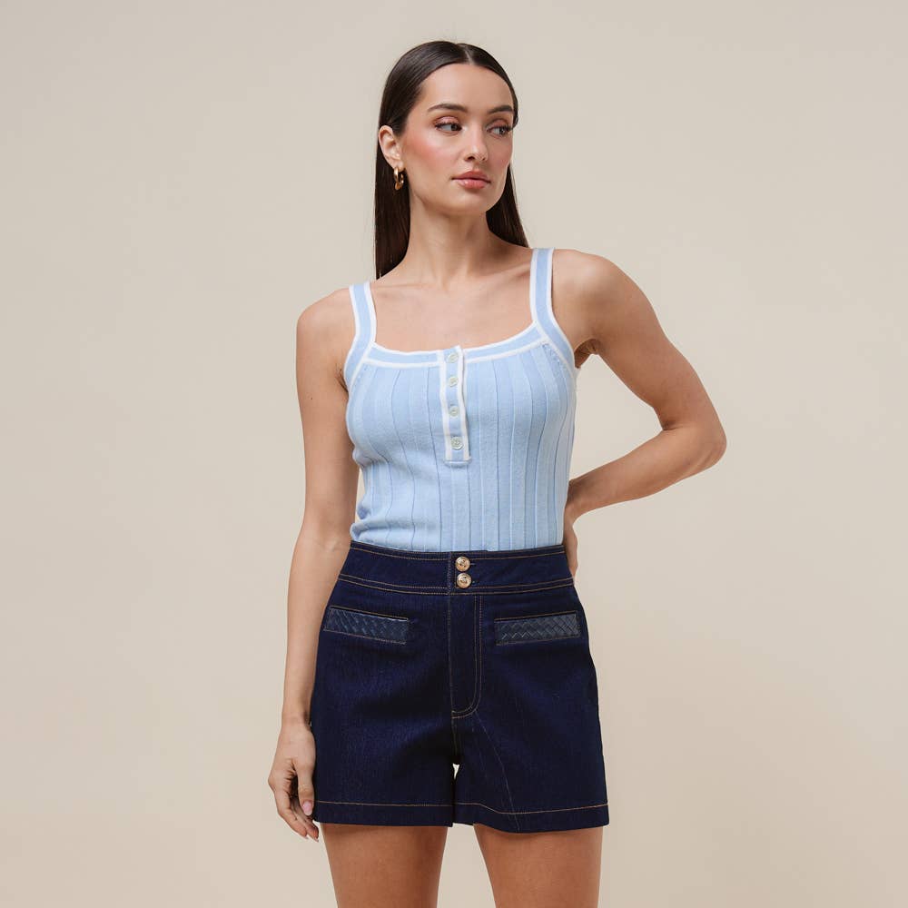 Jolie Braided Denim Shorts