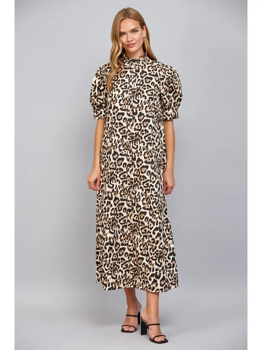 Leanna Leopard Midi Dress