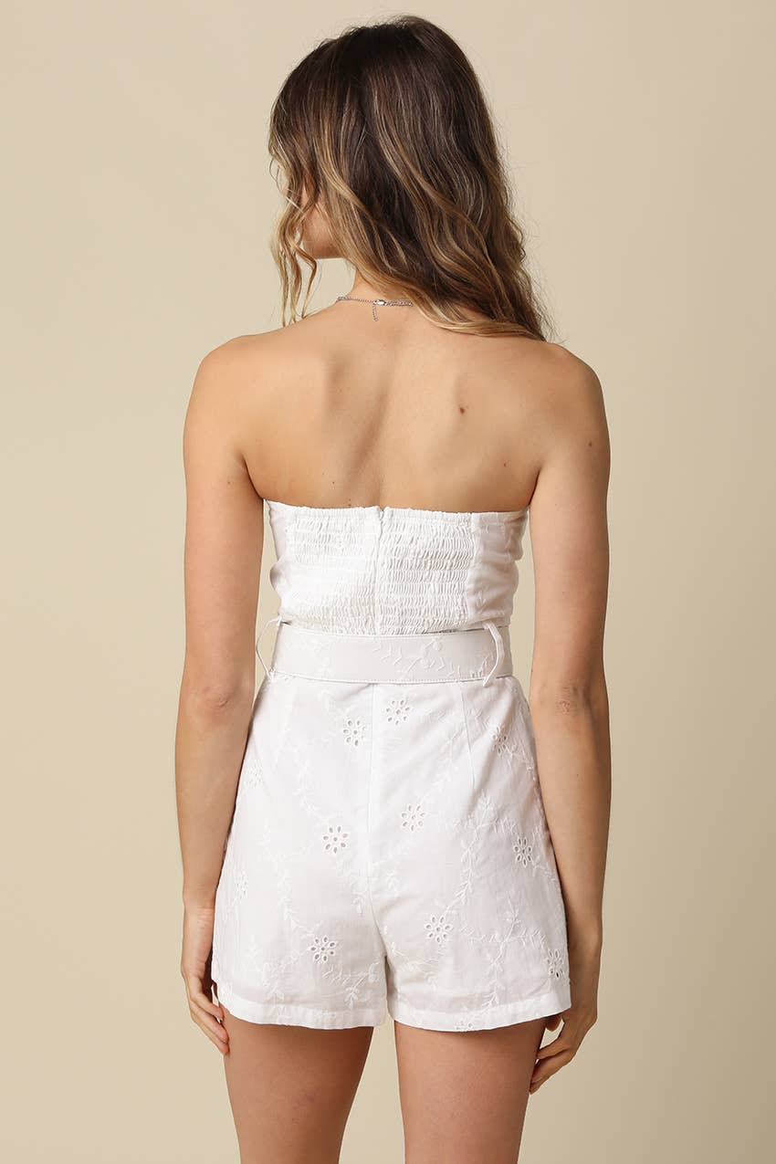 Kaya Strapless Belted Romper