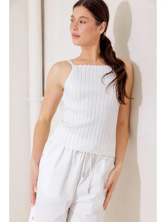Rally Ribbed Knit Sweater Tank