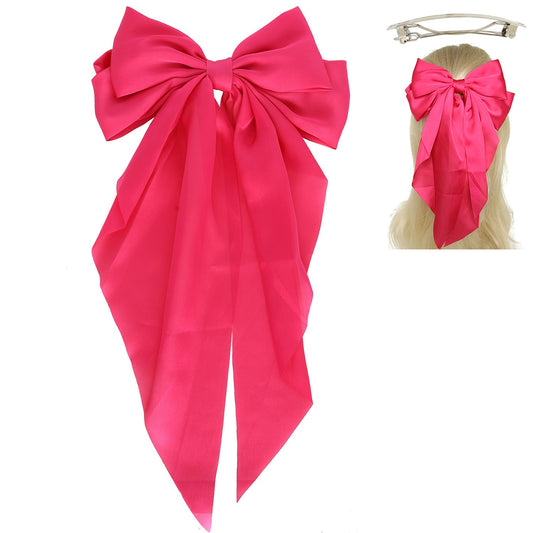 Satin Bow Barrette Hair Clip