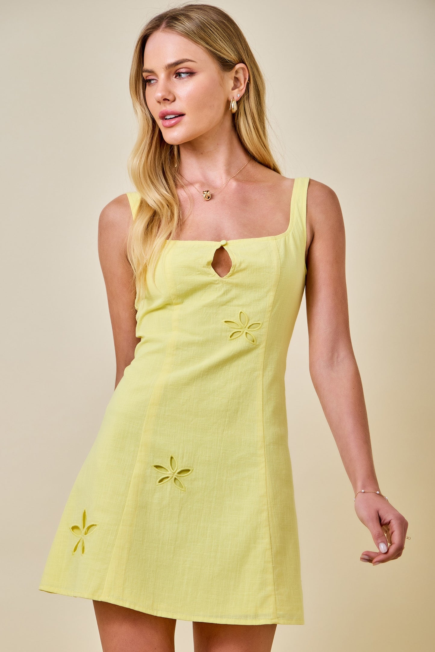Paxley Embroidered Keyhole Dress