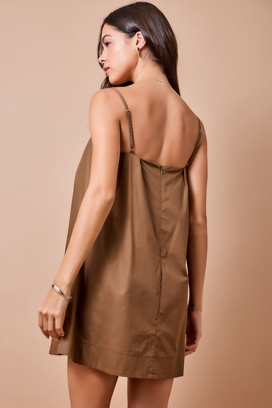 Fiona Front Button Ruche Cami Dress