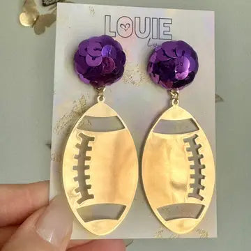 Sequin Stud Football Earrings
