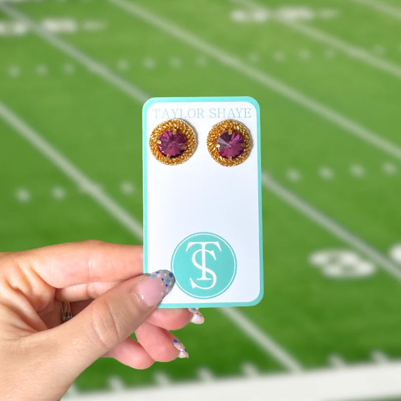 Gameday Round Beaded Stud