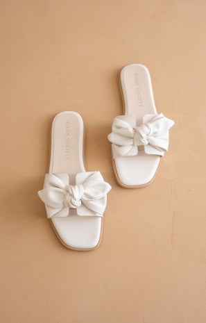 Ginny Textured Bow Sandals
