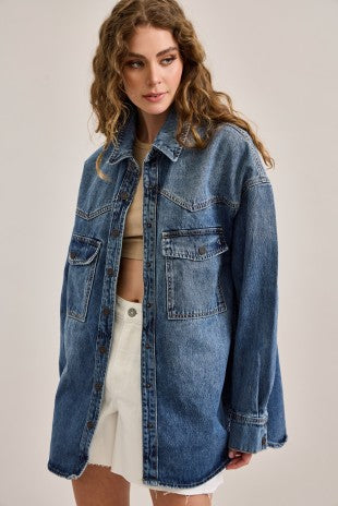 Oversized Denim Button Down
