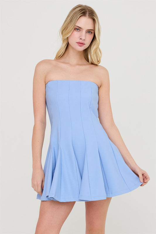 Strapless Pleated Dress