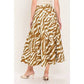 Talia Tiger Striped Midi Skirt
