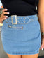 Denim Skirt with Belt