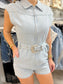 Sleeveless Belted Romper