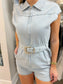 Sleeveless Belted Romper
