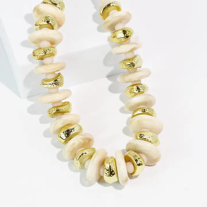 Julia Ivory & Gold Disc Necklace