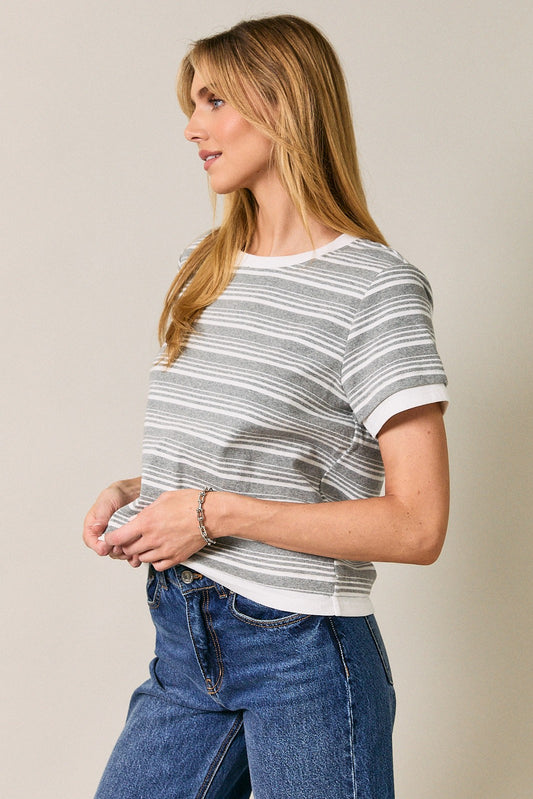 Sol Striped Contrast Layered T Shirt