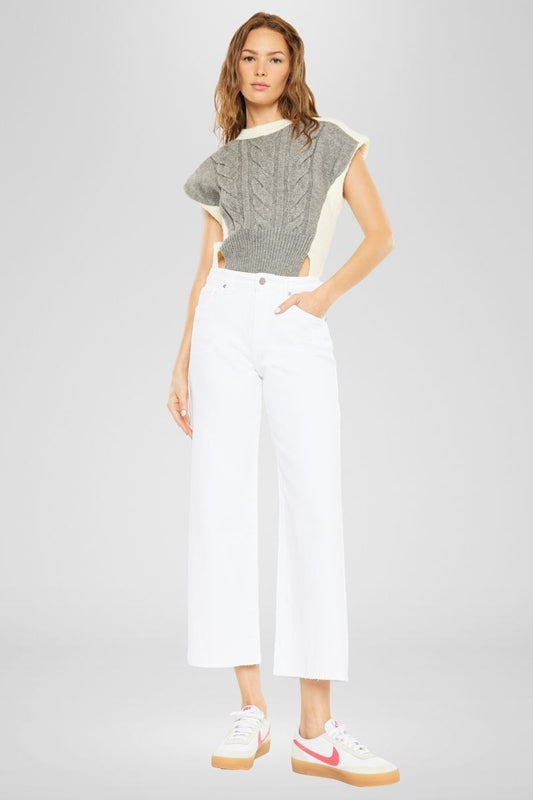 Gemma High Rise Crop Wide Leg Jeans