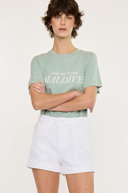 Kathy Mom Rolled Denim Shorts