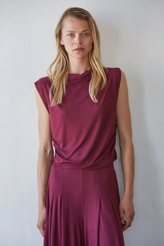 Riley Ruched Boat Neck Top