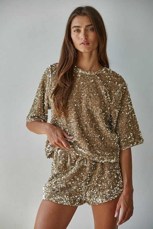 Spotlight Velvet Sequin Top