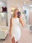 lace dress, white dress, mini dress