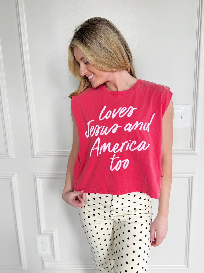Loves Jesus & America Too Tank