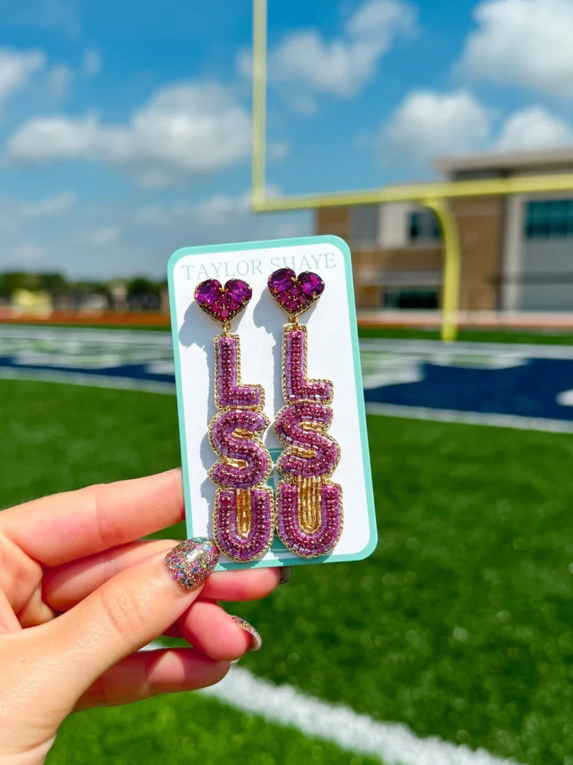 LSU Love Drop Earrings