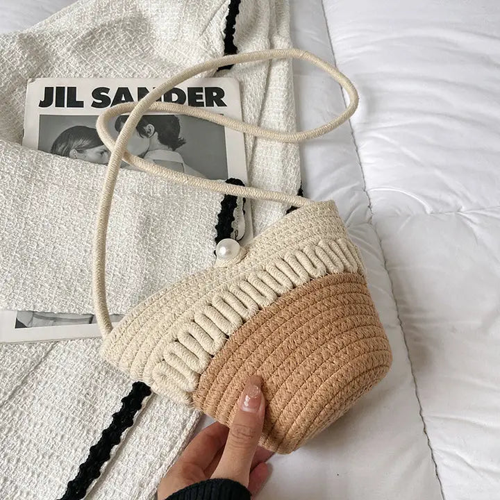Alyce Two Tone Straw Bag