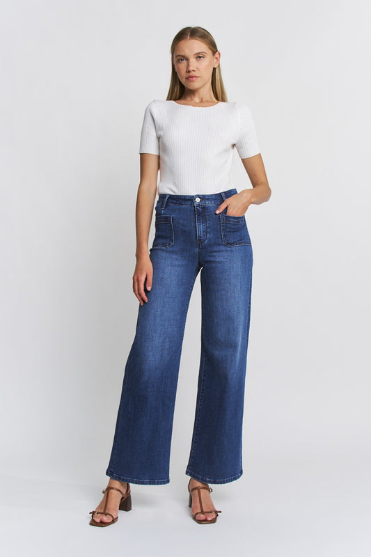 High Rise Wide Leg Comfort Fit Jeans