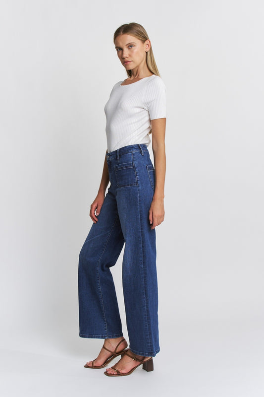 High Rise Wide Leg Comfort Fit Jeans