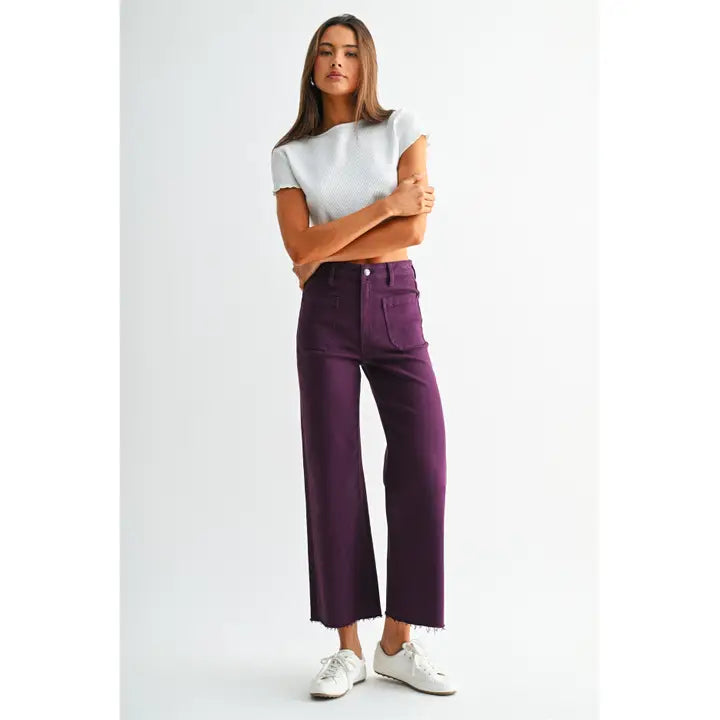 Gilly Gameday Cropped Raw Hem Jeans