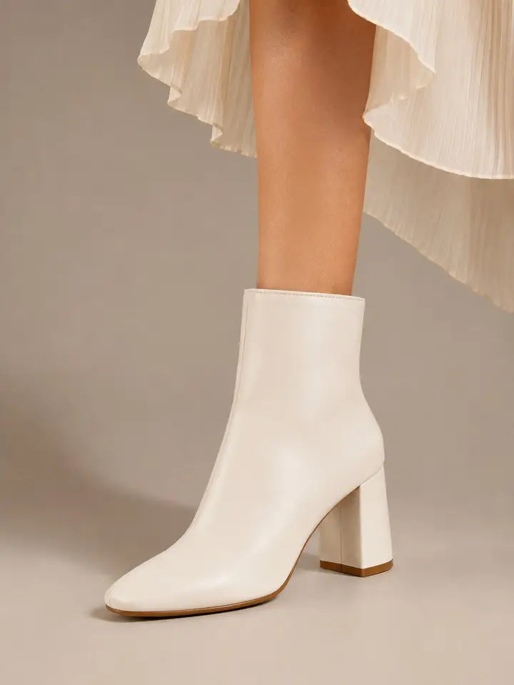 Merlot Block Heel Booties