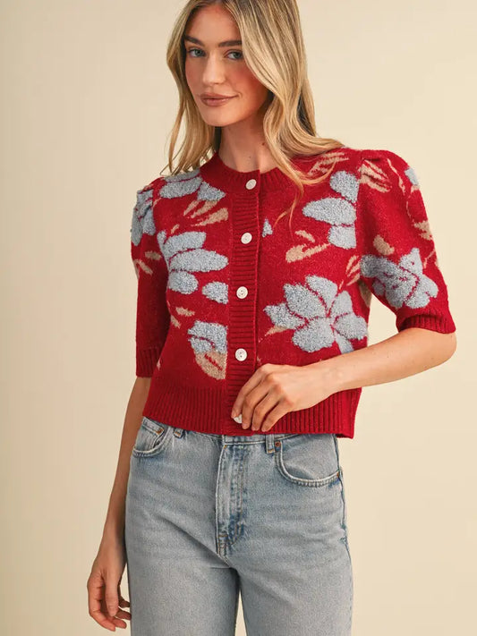 Kira Floral Cardigan Top