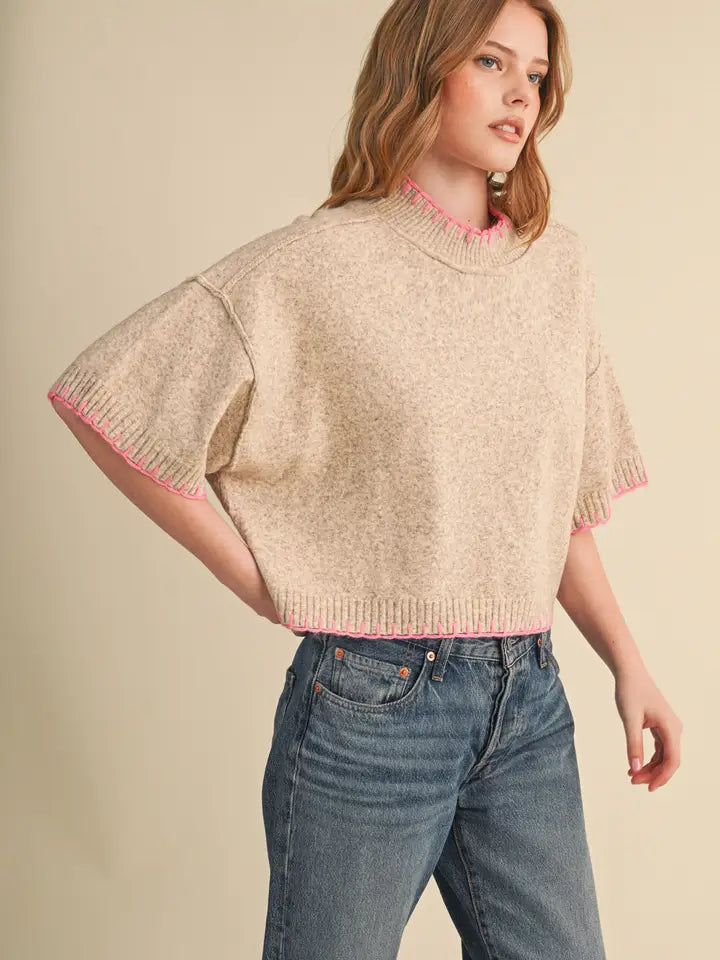 Luna Contrast Stitch Sweater