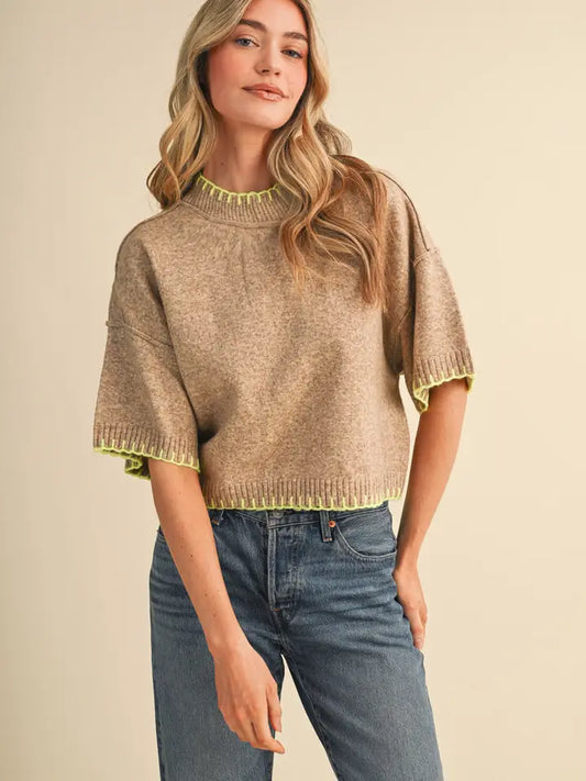 Luna Contrast Stitch Sweater