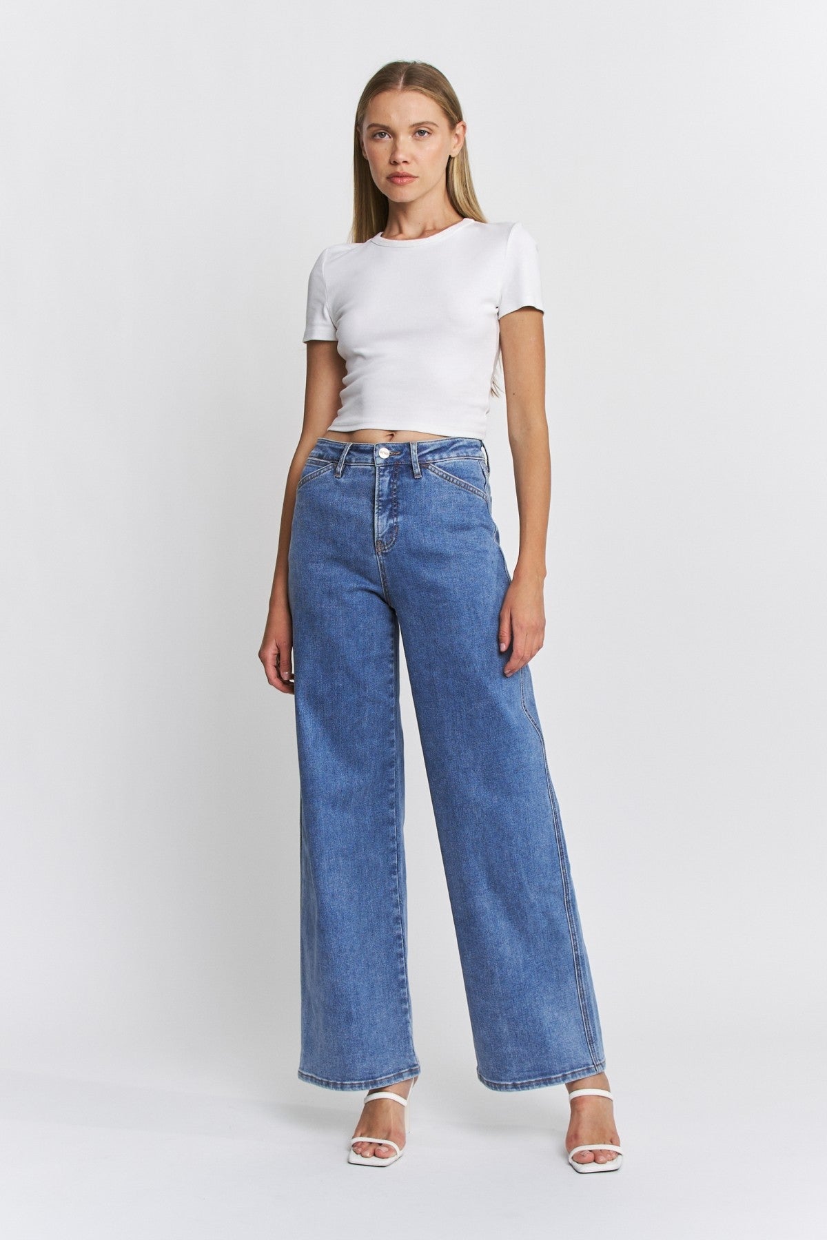 High Rise Wide Leg Tummy Tuck Jeans