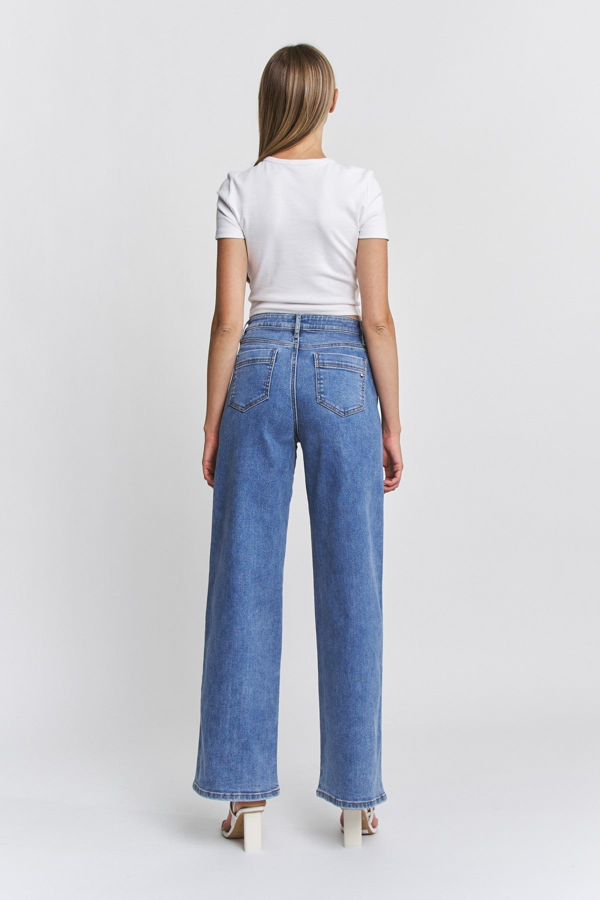 High Rise Wide Leg Tummy Tuck Jeans