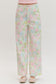 Amanda Pastel Floral Wide Leg Pants