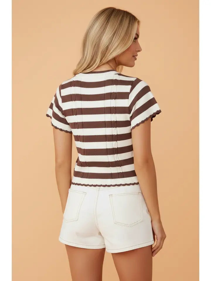 Daily Ribbed Cable Knit Top