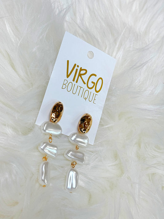 pearl earrings, earrings, gold earrings