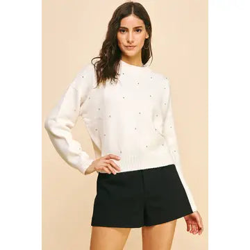 Stone Embellished Sweater